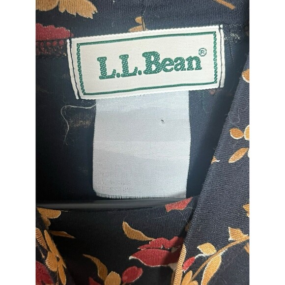 Vintage LL Bean Blue Floral Long Sleeve Maxi Dress Small Prairie Cottage Modest - Picture 6 of 14